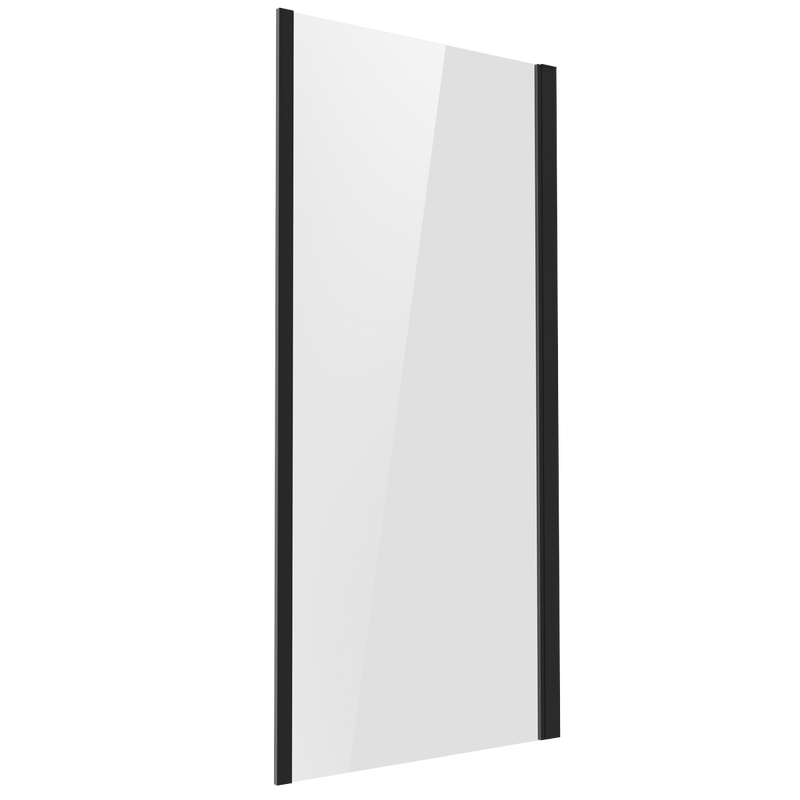 Baridi DH297 Side Panel for Sliding Shower Doors, 6mm Tempered Glass - Black