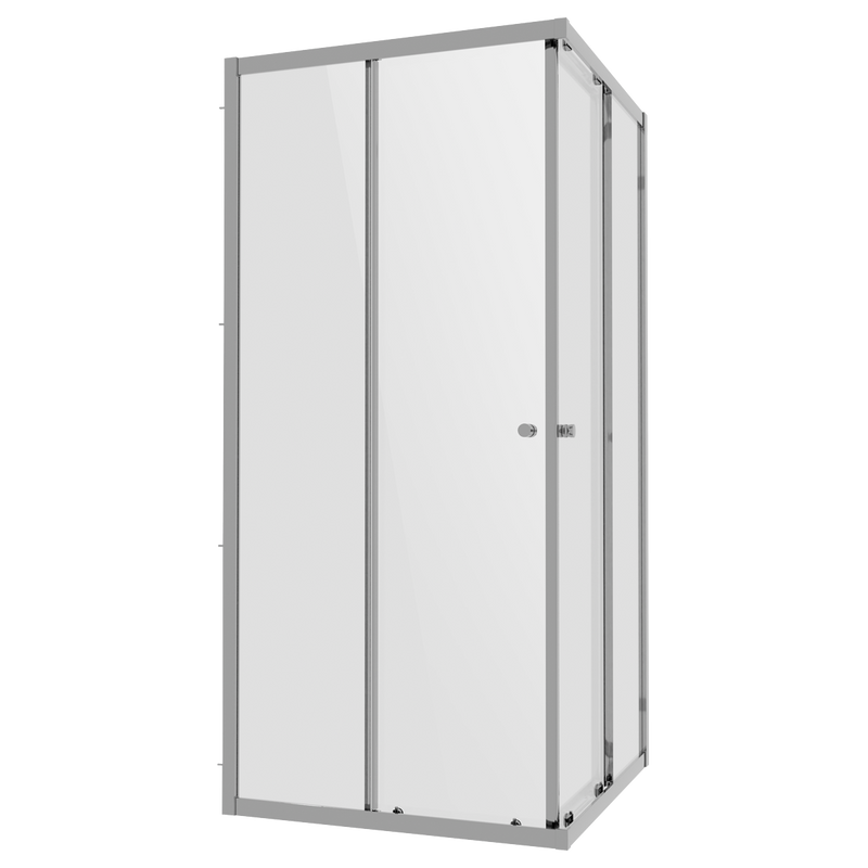 Baridi DH298 Corner Shower Entry Enclosure 800 x 800 x 1850mm with 6mm Tempered Glass - Chrome