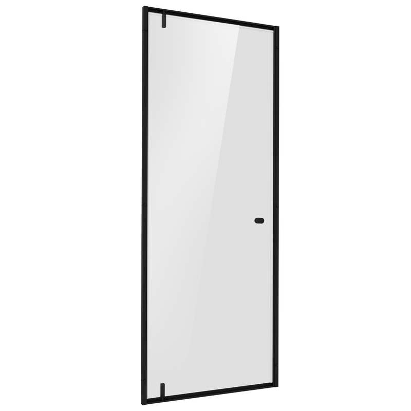 Baridi DH307 Hinged Shower Door 800 x 1850mm, 6mm Tempered Glass, Reversible - Black