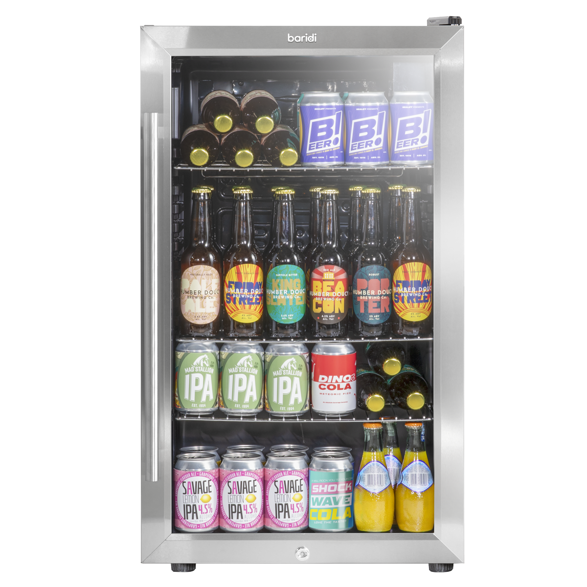 Baridi DH31 Undercounter Drinks, Beer & Wine Fridge with Wire Shelves, Internal Light & Security Lock - additional view 10