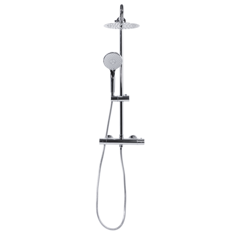 Baridi DH314 Thermostatic Shower Mixer Set, 20cm Round Head, Adjustable Rail - Chrome - additional view 10