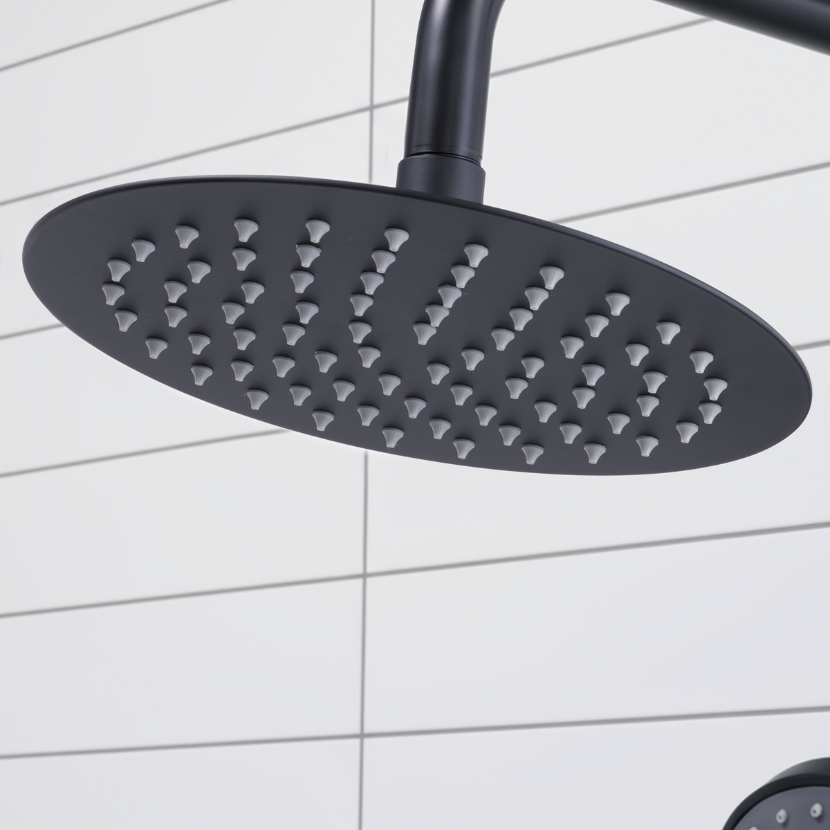 Baridi DH315 Thermostatic Shower Mixer Set, 20cm Round Head, Adjustable Rail - Black - additional view 12
