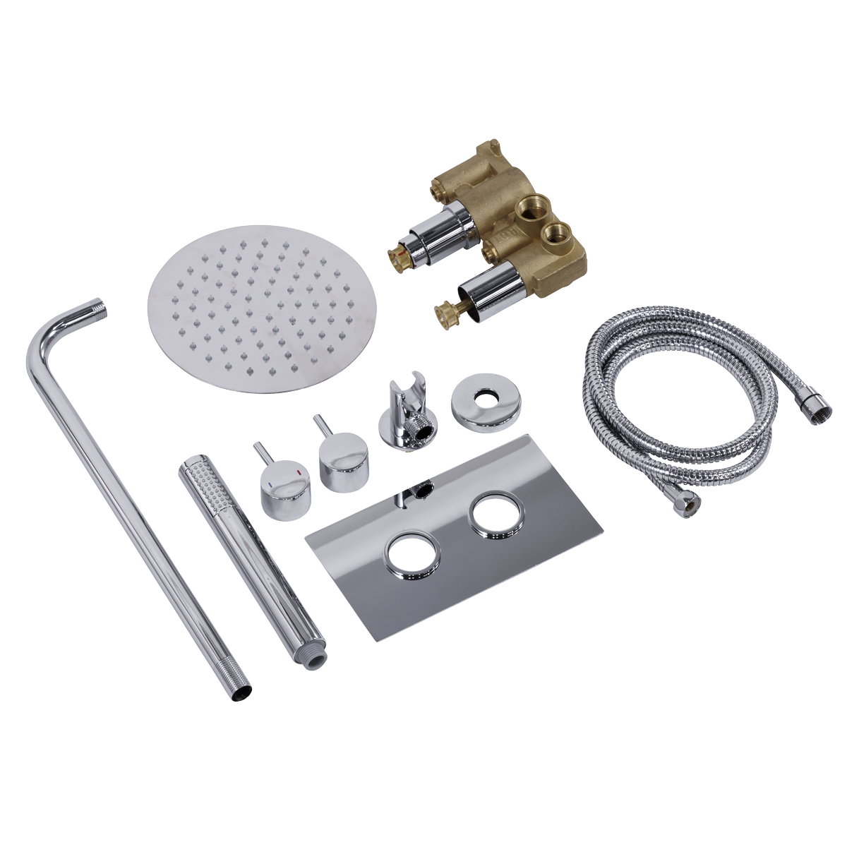 Baridi DH318 Concealed Thermostatic Shower Set 20cm Round Head & Hand Shower - Chrome - additional view 11