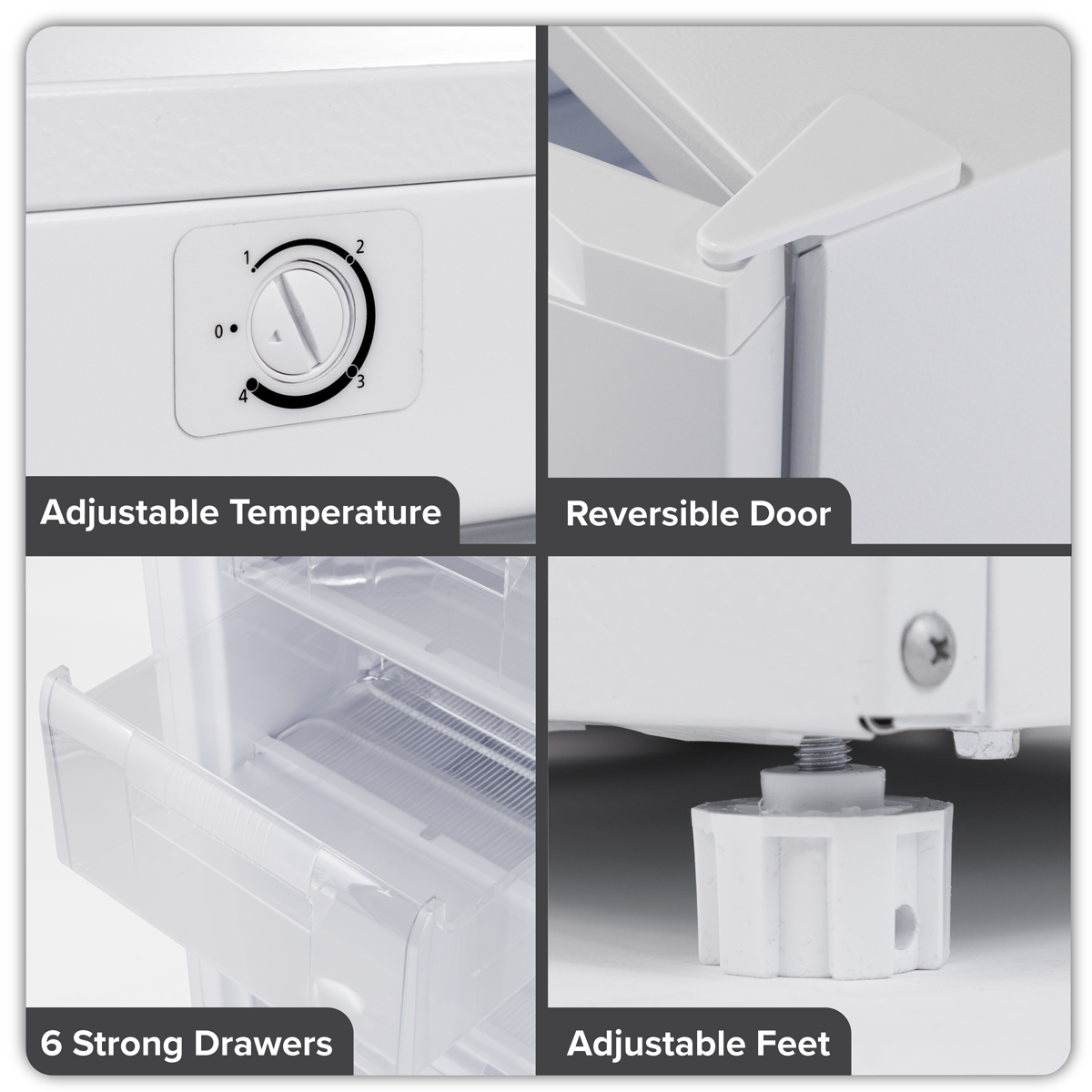 Baridi DH324 Freestanding Tall Freezer 177L Capacity - White - additional view 7