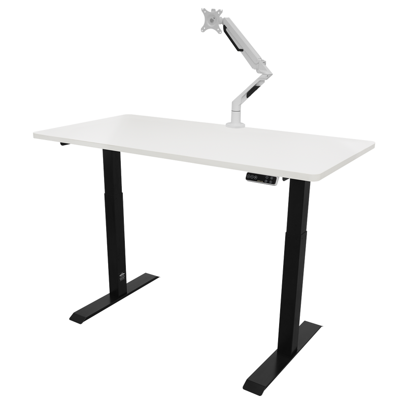 Dellonda DH32 White Electric Height Adjustable Standing Desk, 1400 x 700mm Dual Motor 100kg - additional view 6