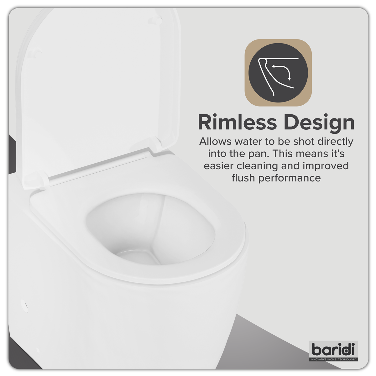 Baridi DH334 Back-to-Wall Toilet with Soft Close Seat & Rimless Flush - White - additional view 19