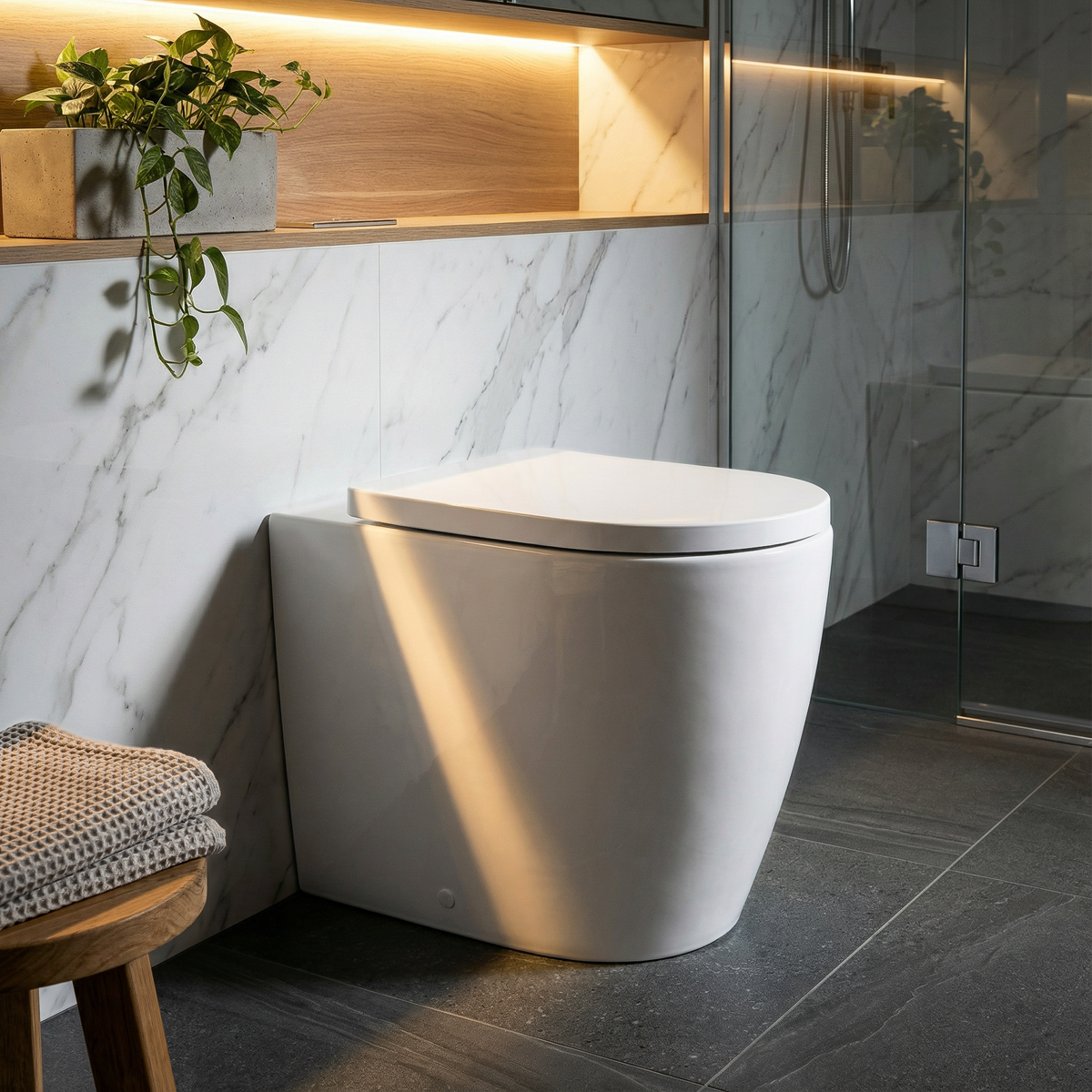 Baridi DH334 Back-to-Wall Toilet with Soft Close Seat & Rimless Flush - White - additional view 13