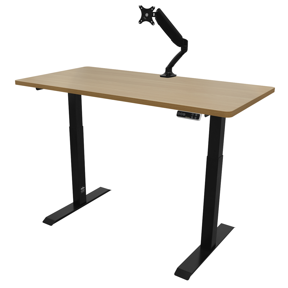 Dellonda DH33 Oak Electric Height Adjustable Standing Desk, 1400 x 700mm Dual Motor 100kg - additional view 5