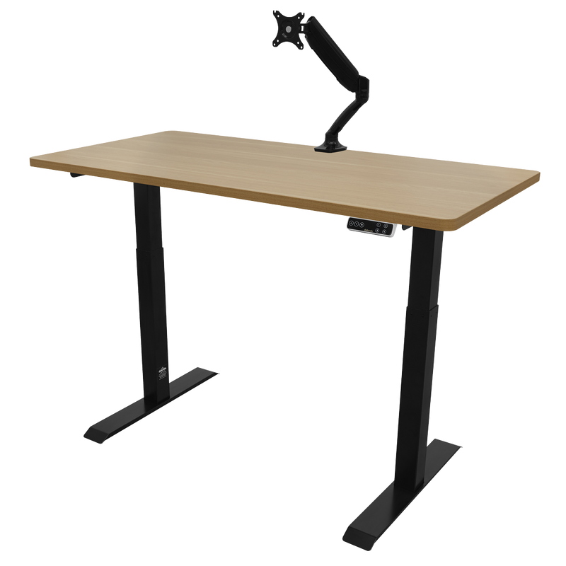 Dellonda DH33 Oak Electric Height Adjustable Standing Desk, 1400 x 700mm Dual Motor 100kg - additional view 5