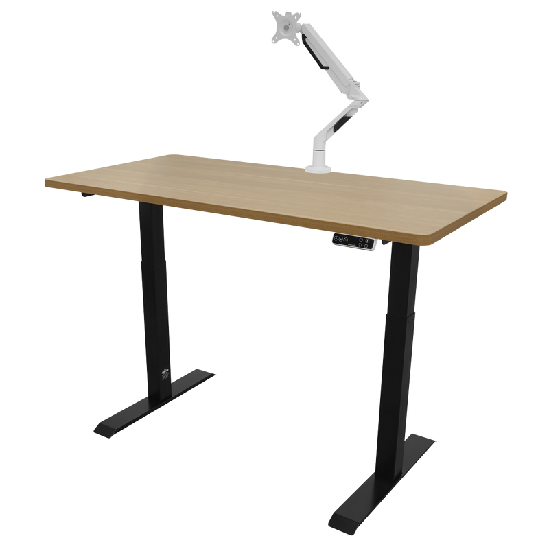 Dellonda DH33 Oak Electric Height Adjustable Standing Desk, 1400 x 700mm Dual Motor 100kg - additional view 2