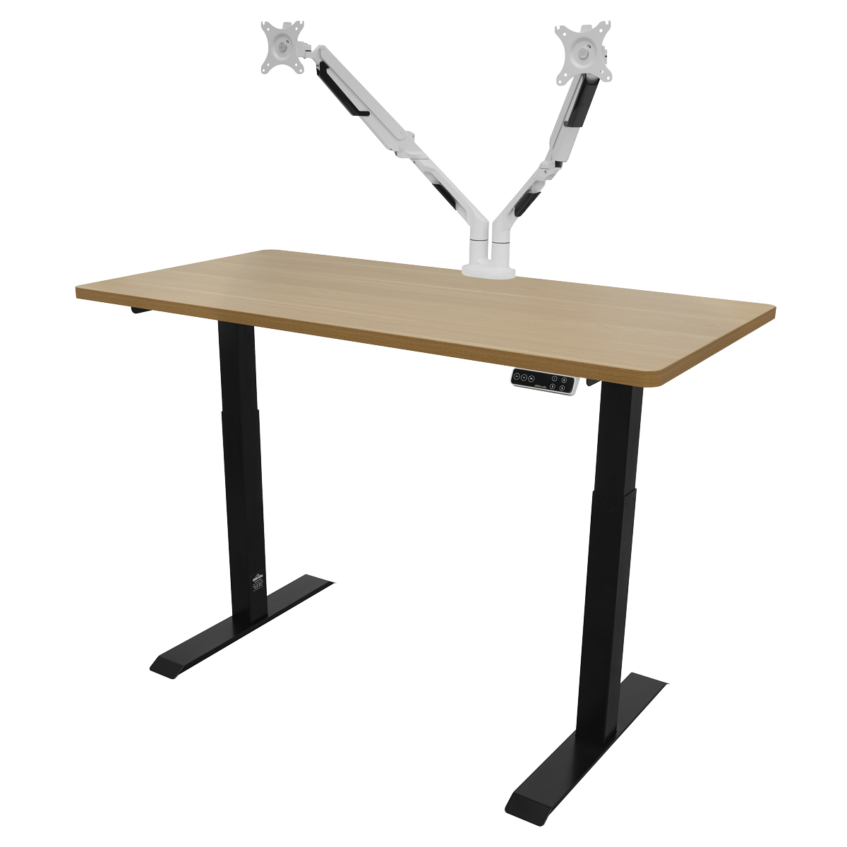 Dellonda DH33 Oak Electric Height Adjustable Standing Desk, 1400 x 700mm Dual Motor 100kg - additional view 7