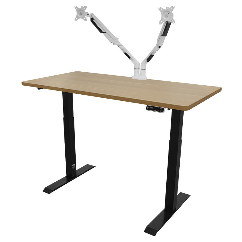 Dellonda DH33 Oak Electric Height Adjustable Standing Desk, 1400 x 700mm Dual Motor 100kg - additional view 7