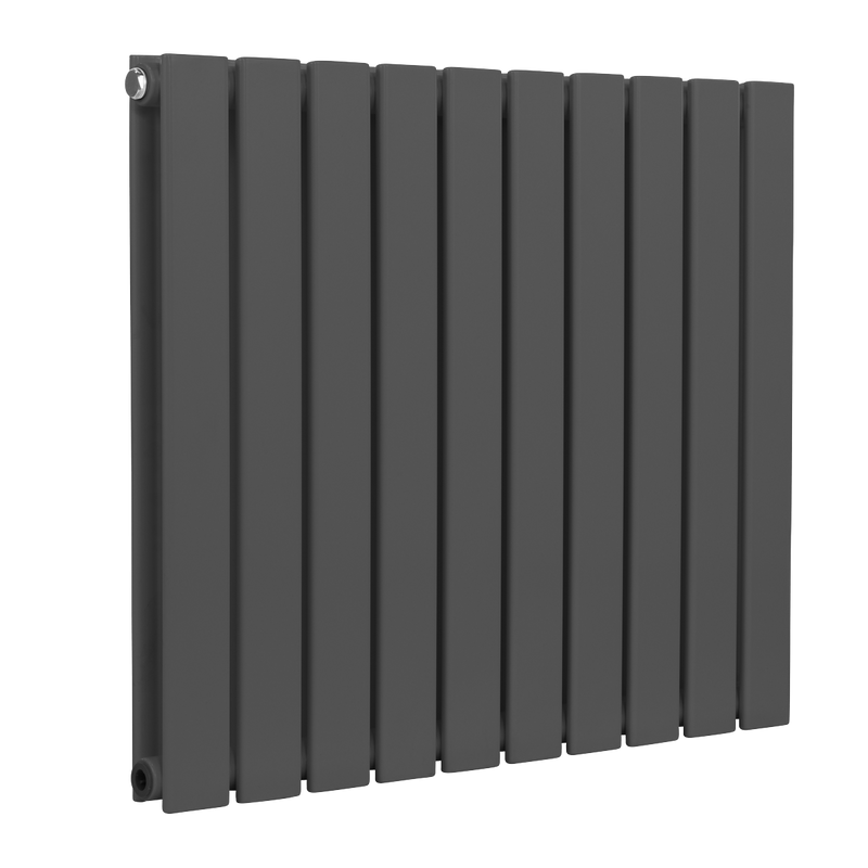 Baridi DH340 Horizontal Radiator Contemporary Double Flat Panel Design 600 x 700mm - Anthracite