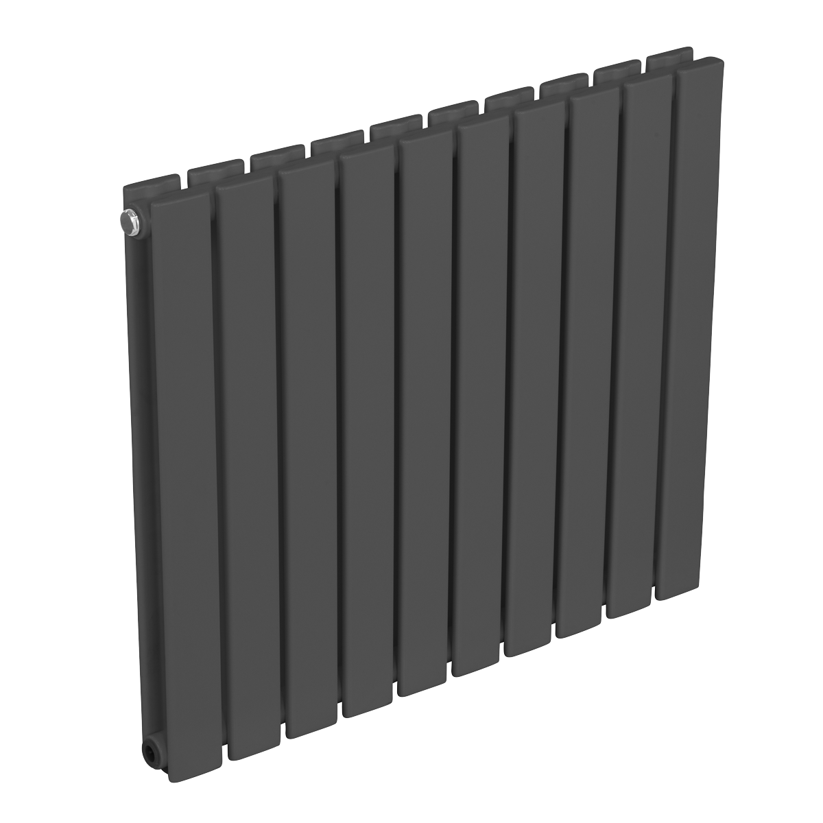 Baridi DH340 Horizontal Radiator Contemporary Double Flat Panel Design 600 x 700mm - Anthracite - additional view 2