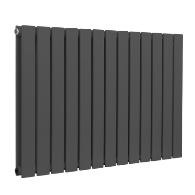 Baridi DH341 Horizontal Radiator Contemporary Double Flat Panel Design 600 x 910mm - Anthracite