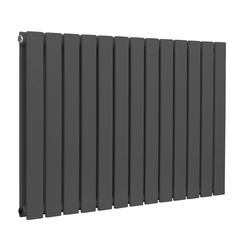Baridi DH341 Horizontal Radiator Contemporary Double Flat Panel Design 600 x 910mm - Anthracite