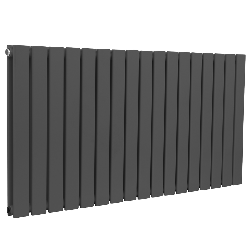 Baridi DH342 Horizontal Radiator Contemporary Double Flat Panel Design 600 x 1190mm - Anthracite