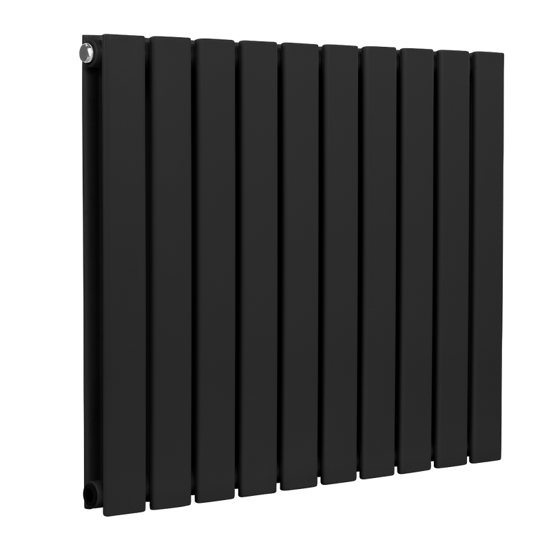 Baridi DH345 Horizontal Radiator Contemporary Double Flat Panel Design 600 x 700mm - Black