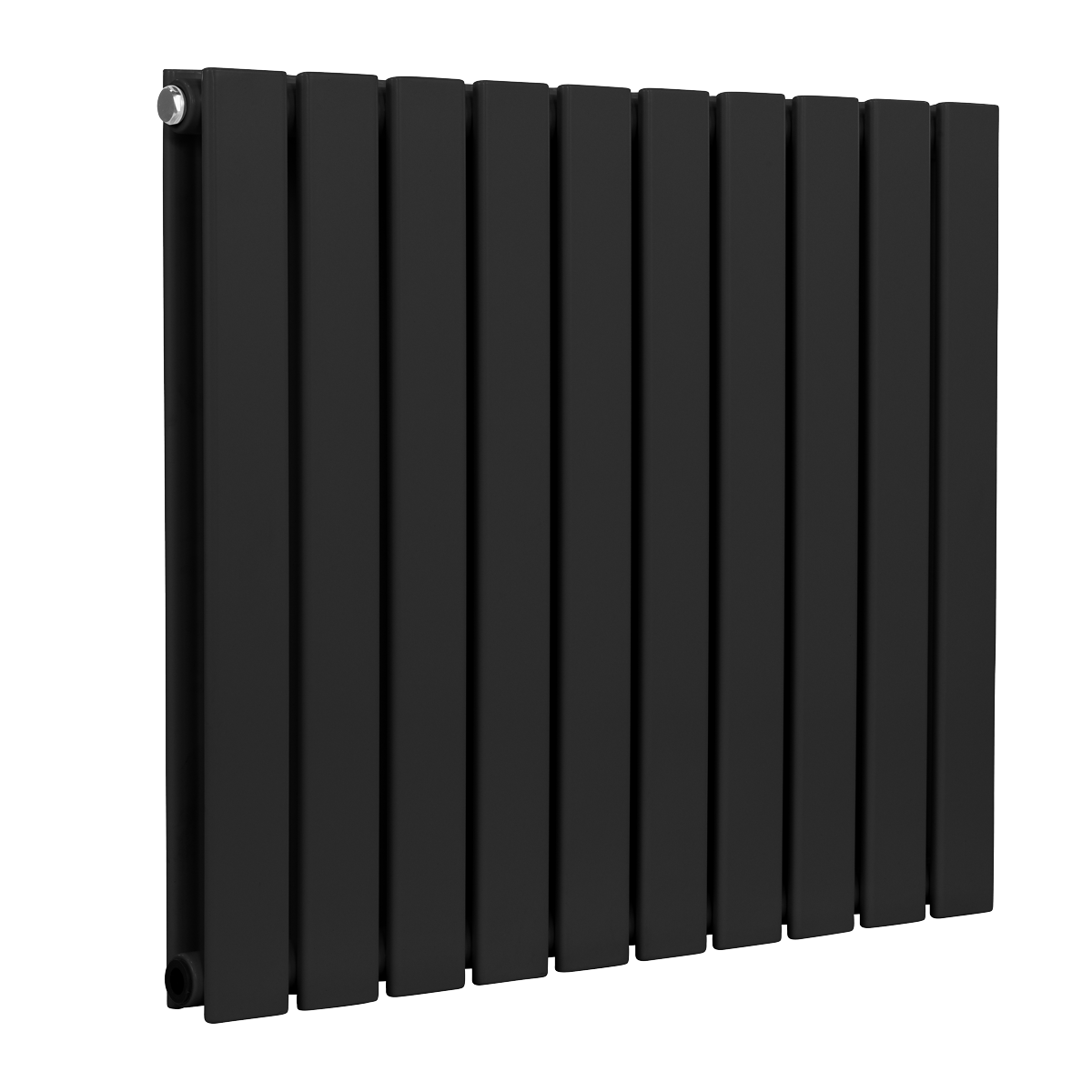 Baridi DH345 Horizontal Radiator Contemporary Double Flat Panel Design 600 x 700mm - Black