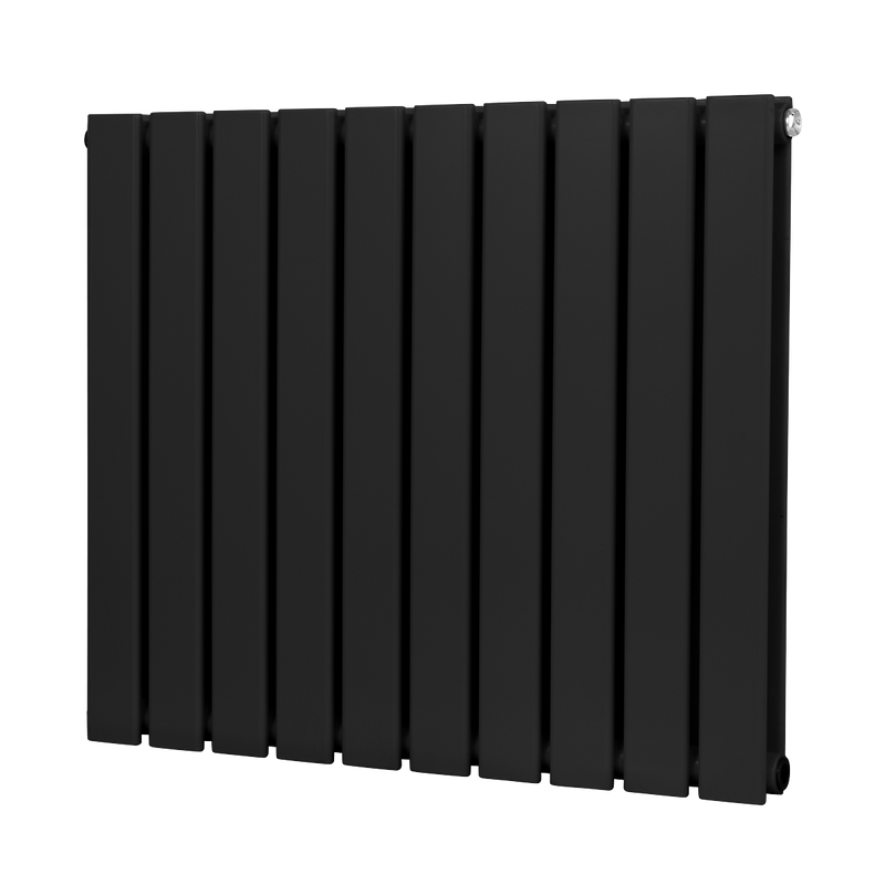 Baridi DH345 Horizontal Radiator Contemporary Double Flat Panel Design 600 x 700mm - Black - additional view 3