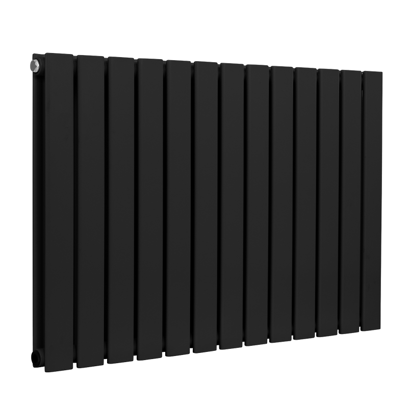 Baridi DH346 Horizontal Radiator Contemporary Double Flat Panel Design 600 x 910mm - Black