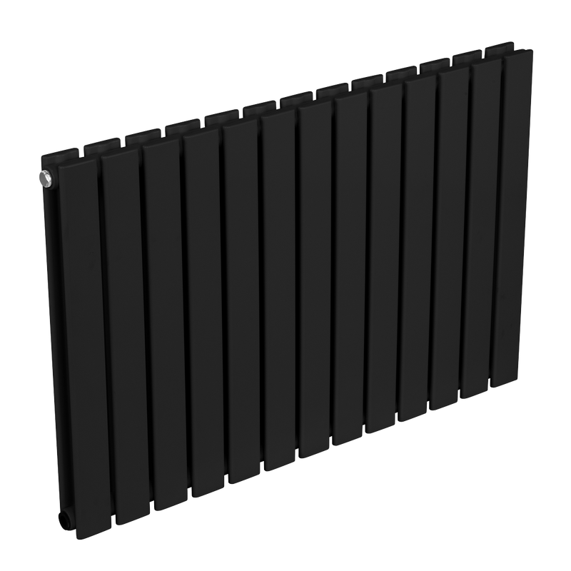 Baridi DH346 Horizontal Radiator Contemporary Double Flat Panel Design 600 x 910mm - Black - additional view 5