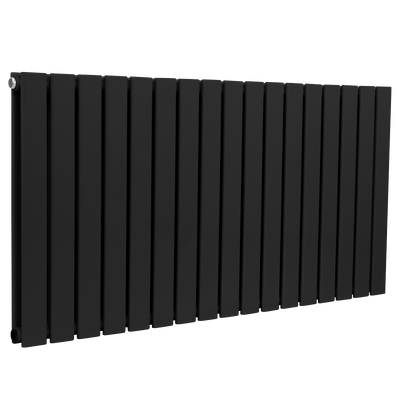 Baridi DH347 Horizontal Radiator Contemporary Double Flat Panel Design 600 x 1190mm - Black