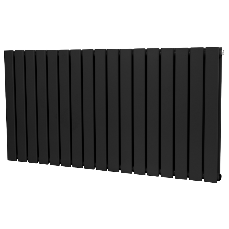 Baridi DH347 Horizontal Radiator Contemporary Double Flat Panel Design 600 x 1190mm - Black - additional view 7