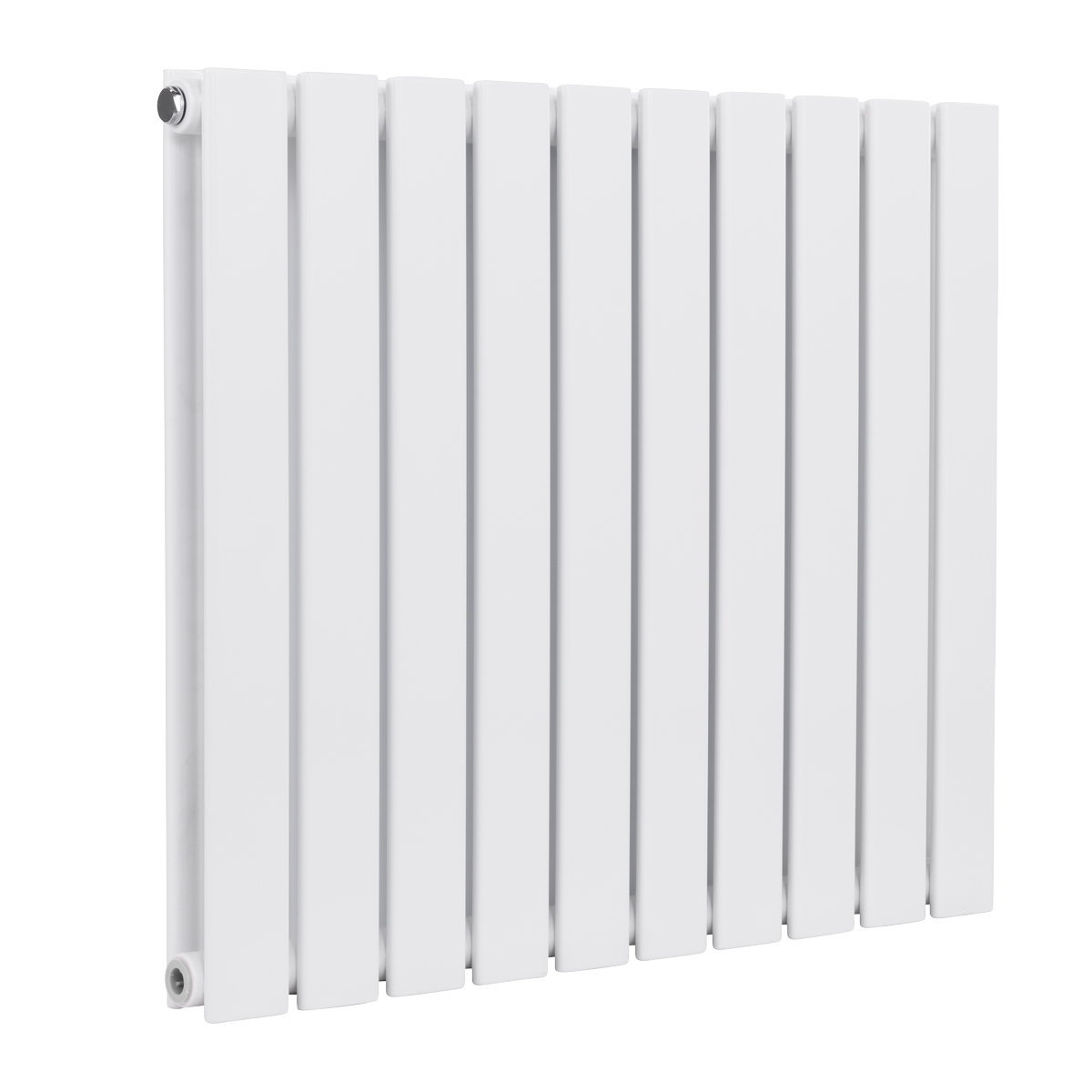 Baridi DH350 Horizontal Radiator Contemporary Double Flat Panel Design 600 x 700mm - White