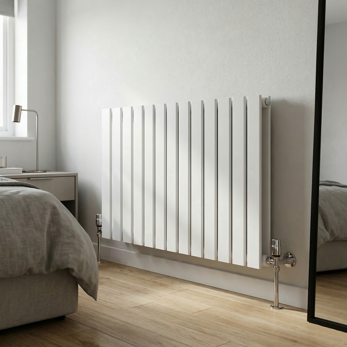 Baridi DH351 Horizontal Radiator Contemporary Double Flat Panel Design 600 x 910mm - White - additional view 3