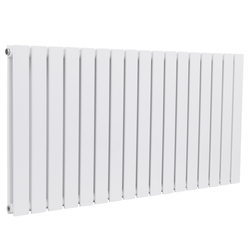 Baridi DH352 Horizontal Radiator Contemporary Double Flat Panel Design 600 x 1190mm - White