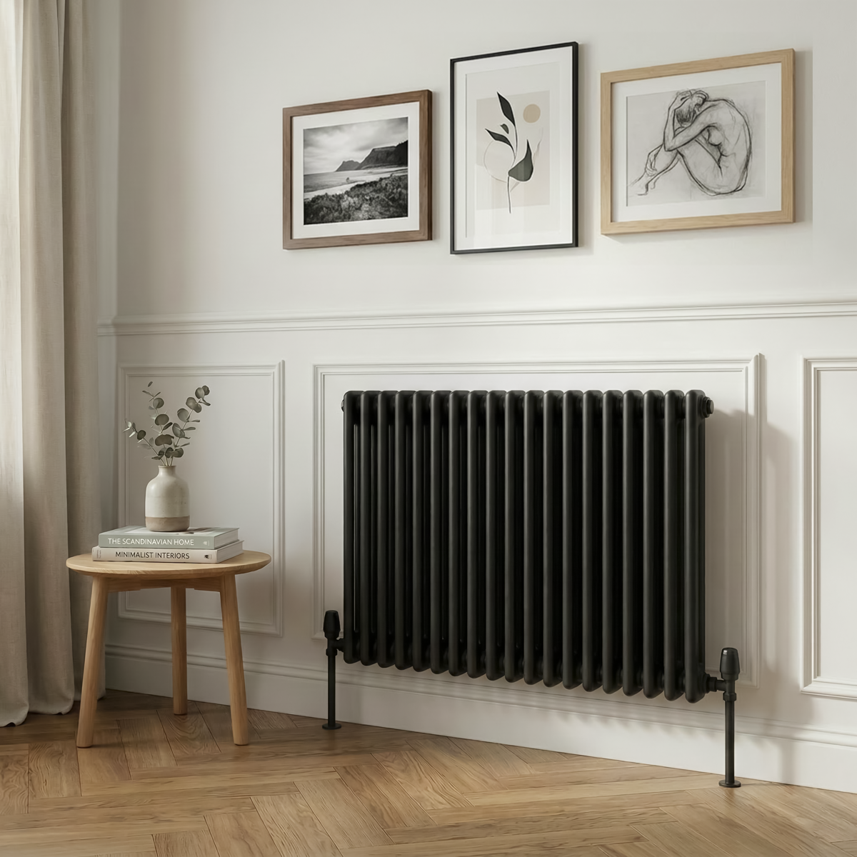 Baridi DH363 Horizontal Traditional 2 Column Radiator 600 x 832mm - Black - additional view 6