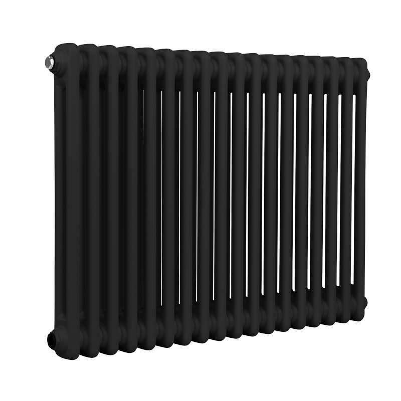Baridi DH363 Horizontal Traditional 2 Column Radiator 600 x 832mm - Black