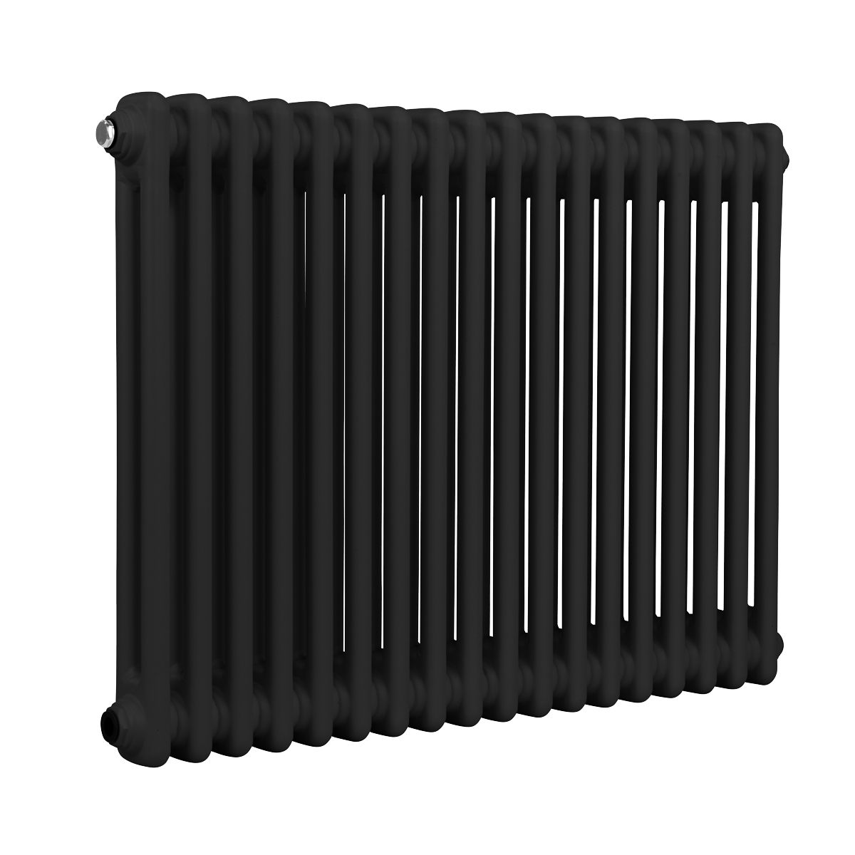Baridi DH363 Horizontal Traditional 2 Column Radiator 600 x 832mm - Black