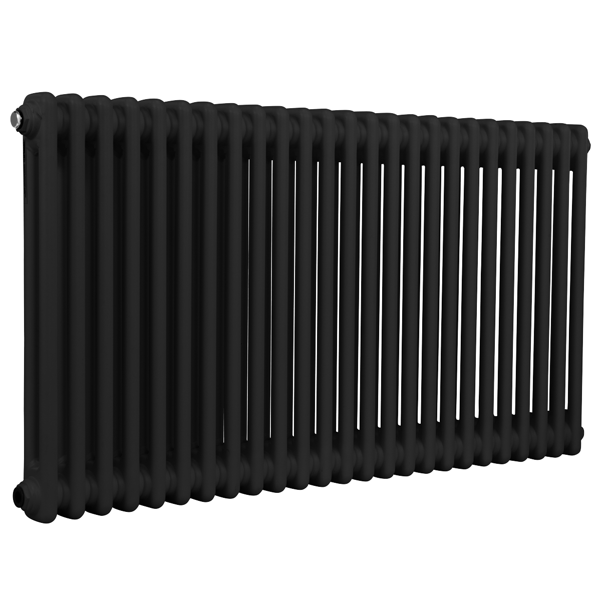 Baridi DH365 Horizontal Traditional 2 Column Radiator 600 x 1147mm - Black
