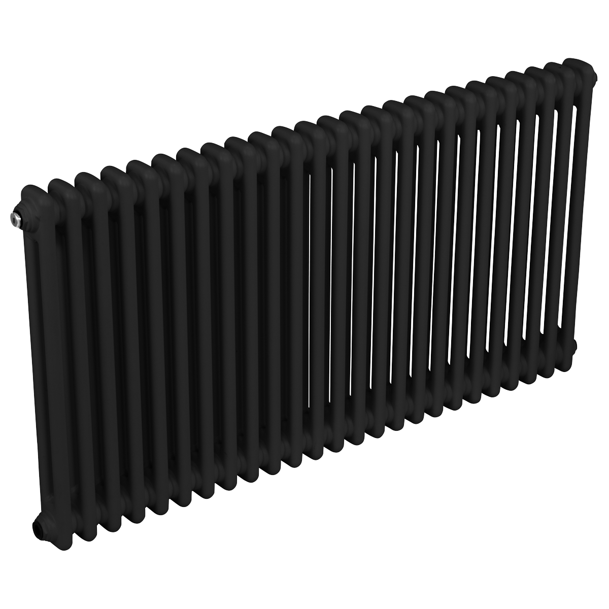 Baridi DH365 Horizontal Traditional 2 Column Radiator 600 x 1147mm - Black - additional view 9