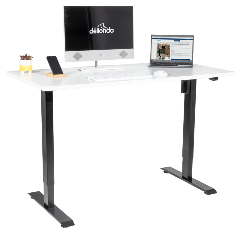 Dellonda DH36 Single Motor Ultra-Quiet Adjustable-Height Electric Sit/Stand Desk - White Desktop - additional view 4