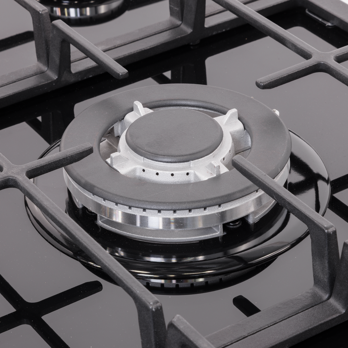 Baridi DH383 90cm Gas Hob Black Glass with 5 Burners, Cast Iron Supports & Auto Ignition 11kW - additional view 7