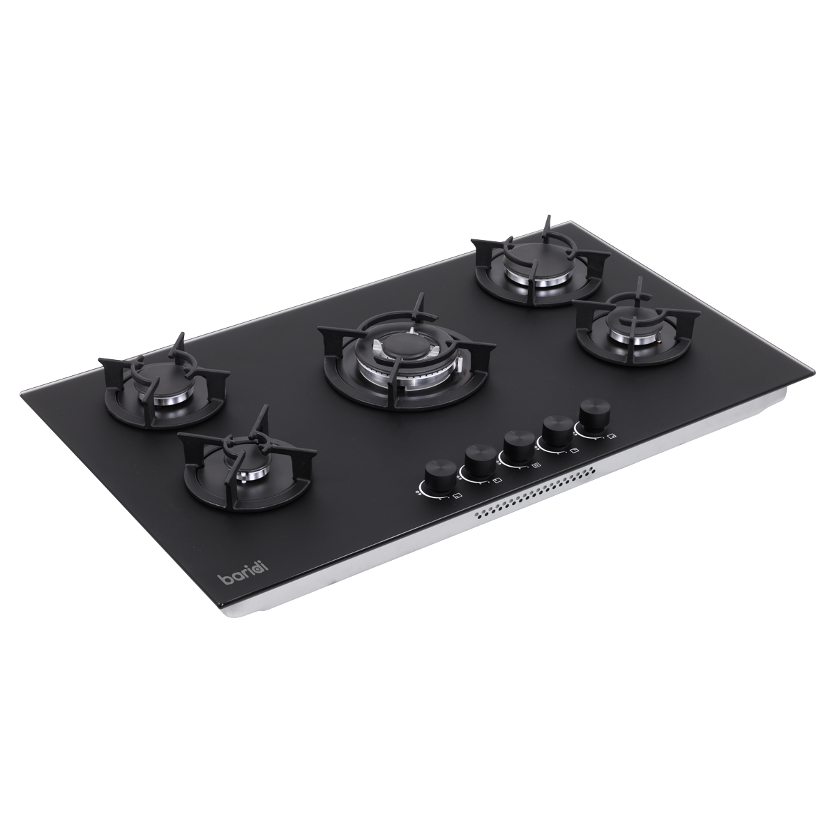 Baridi DH385 90cm Gas Hob Matt Black 5 Burners Cast Iron Supports & Auto Ignition 10.4kW