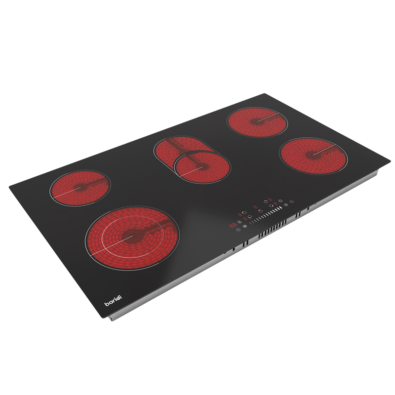 Baridi DH389 Integrated Ceramic Hob with 5 Cooking Zones 90cm - Black Glass - additional view 11