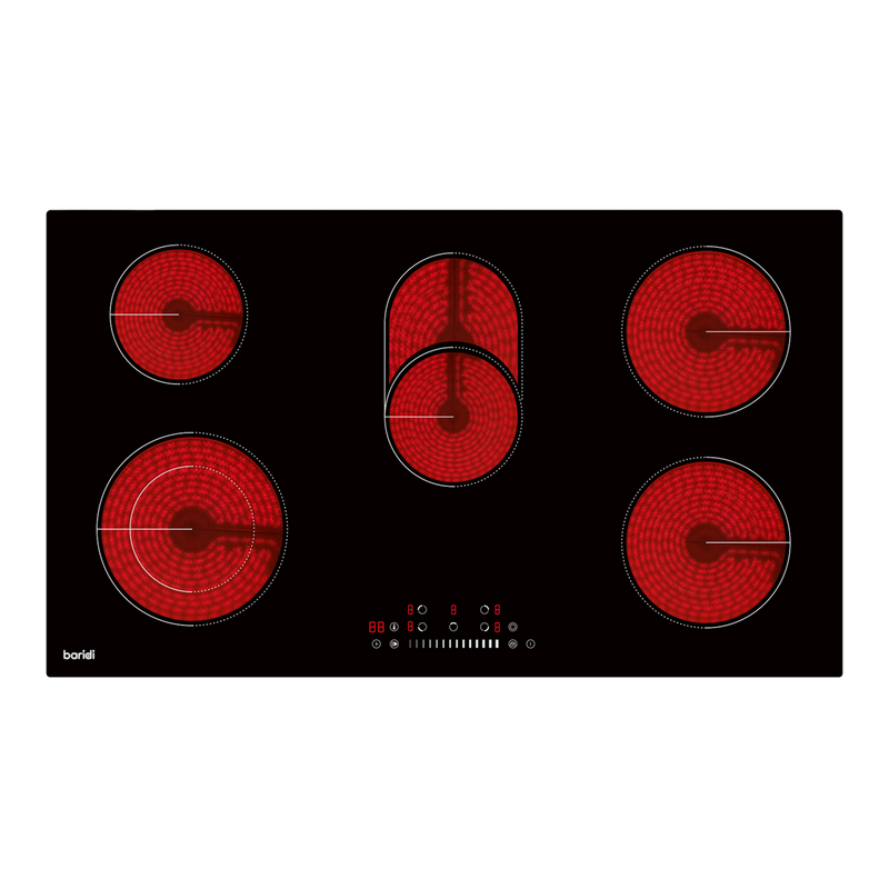 Baridi DH389 Integrated Ceramic Hob with 5 Cooking Zones 90cm - Black Glass - additional view 13