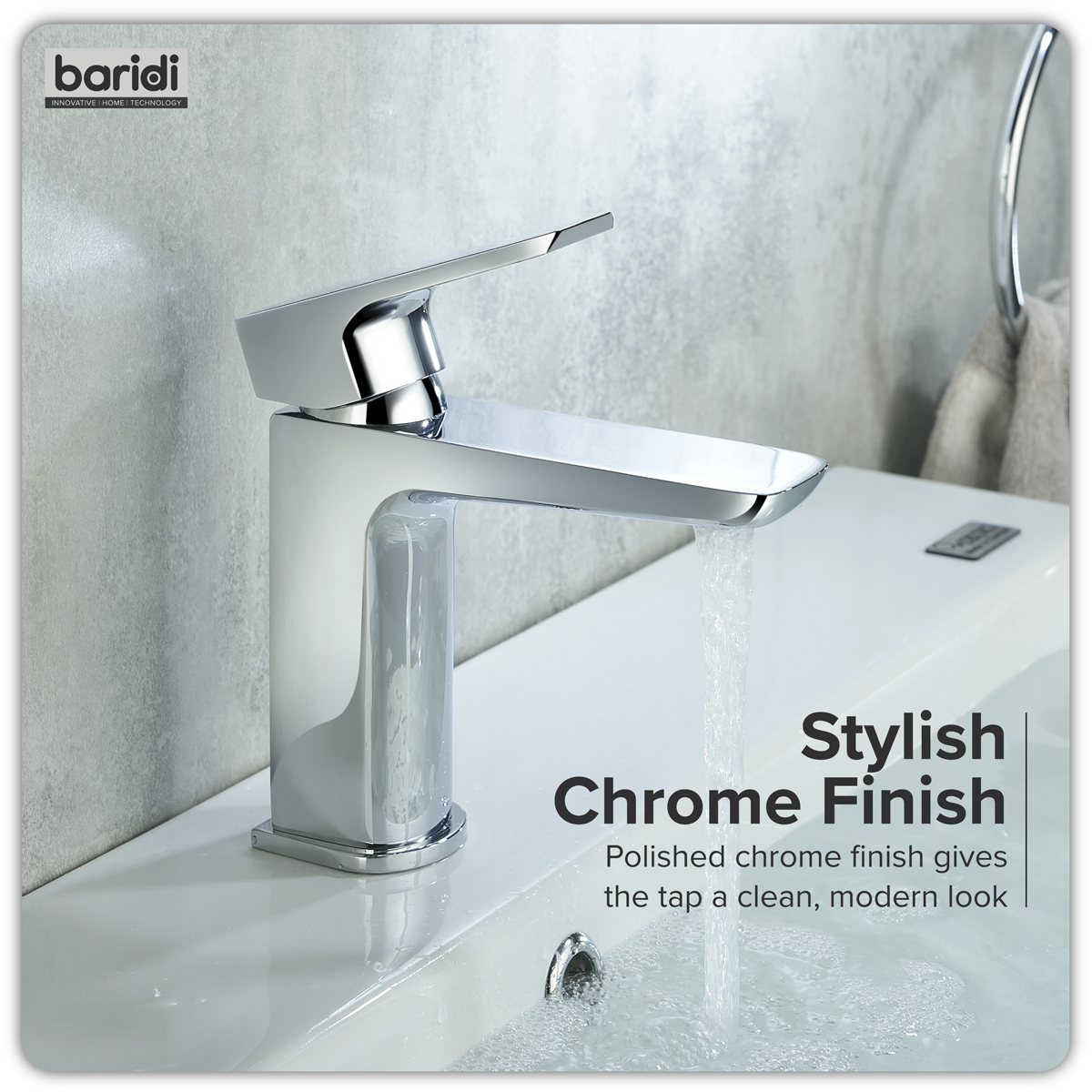 Baridi DH392 Basin Mixer Tap with Clicker Waste - Chrome - additional view 7