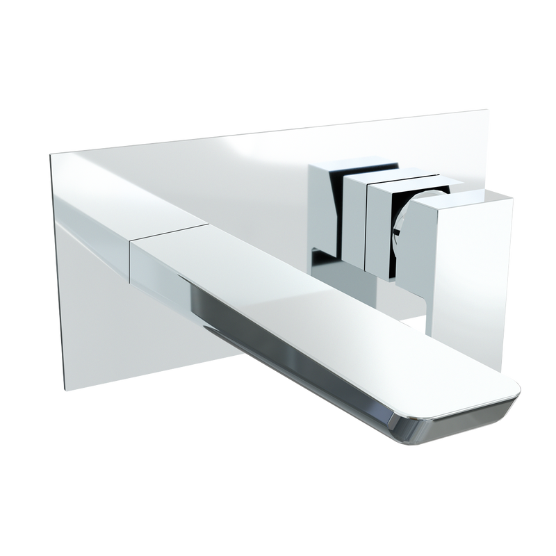 Baridi DH396 Wall Mounting Basin Mixer Tap, Square - Chrome