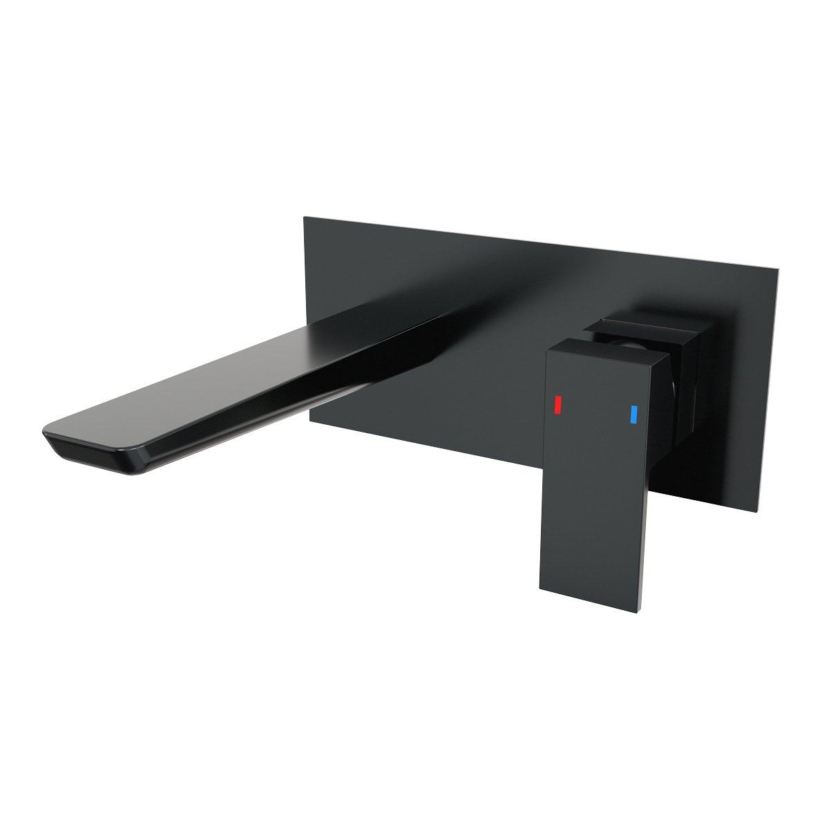 Baridi DH397 Wall Mounting Basin Mixer Tap, Square - Matt Black - additional view 3