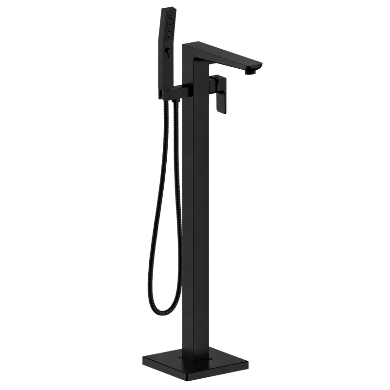 Baridi DH401 Freestanding Bath Mixer Tap with Shower - Matt Black