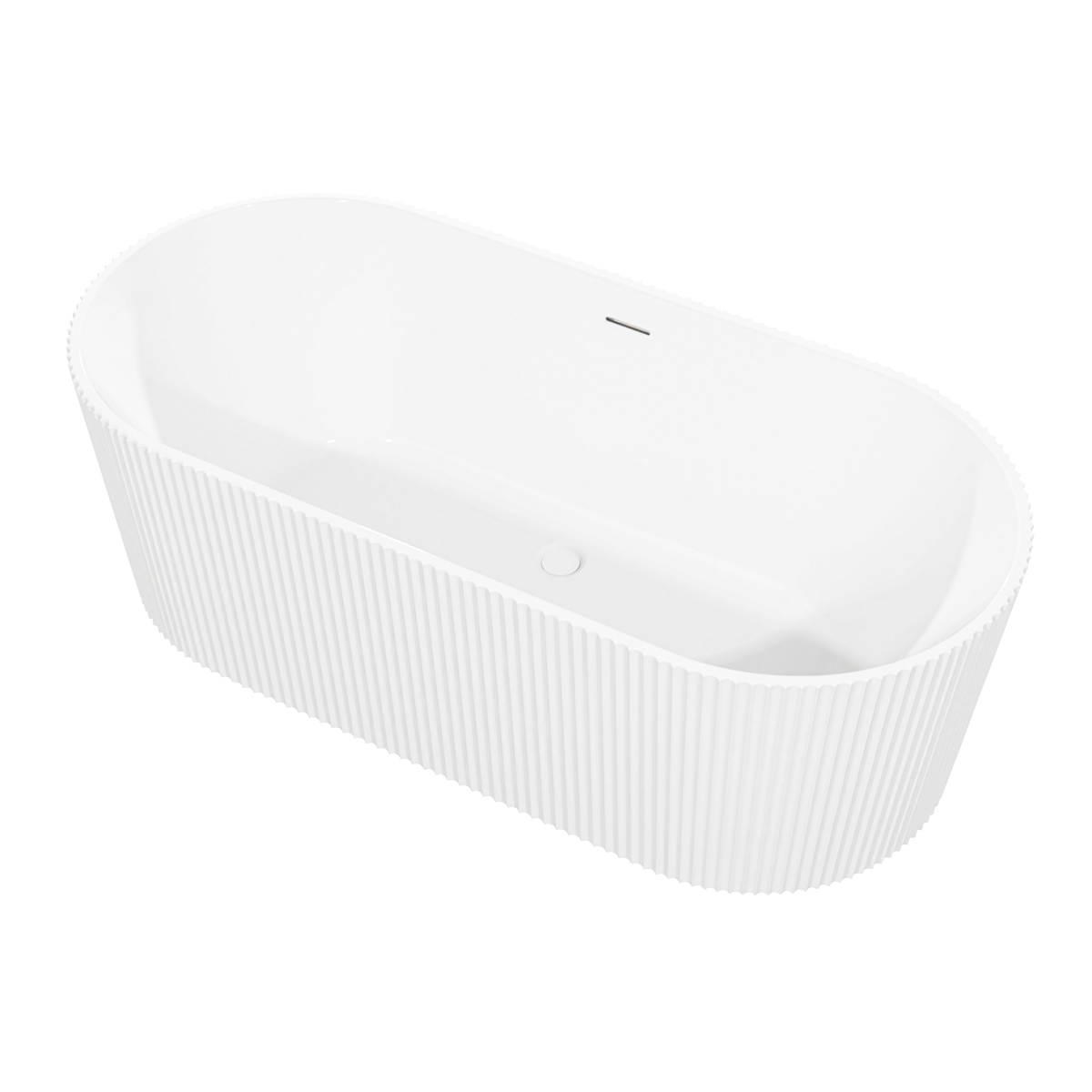 Baridi DH419 Double-Ended Fluted Design Bath with Slim Rim 150cm - Gloss White - additional view 7