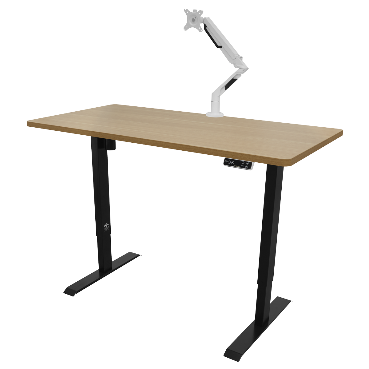 Dellonda DH41 Oak Electric Adjustable-Height Standing Desk with Memory, Quiet & Fast 1400 x 700mm - additional view 5