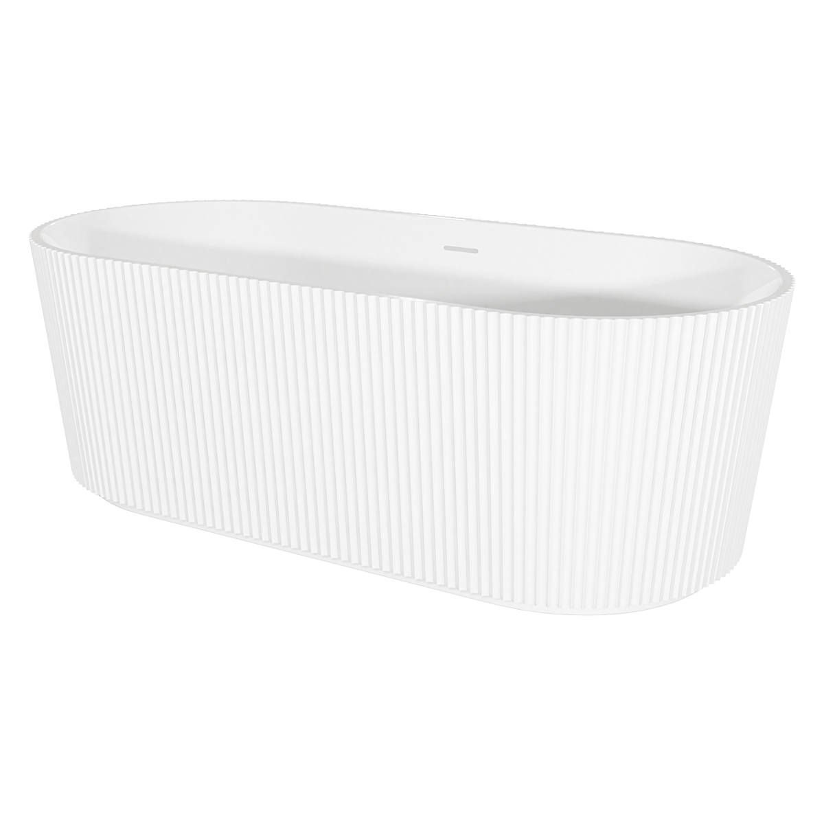 Baridi DH420 Double-Ended Fluted Design Bath with Slim Rim 168cm - Gloss White - additional view 3