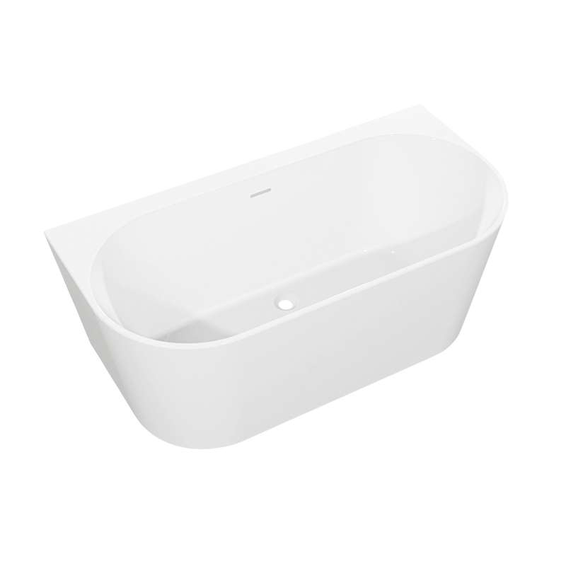 Baridi DH421 Back-to-Wall Slim Rim Bath with Overflow System 150cm - Gloss White - additional view 5