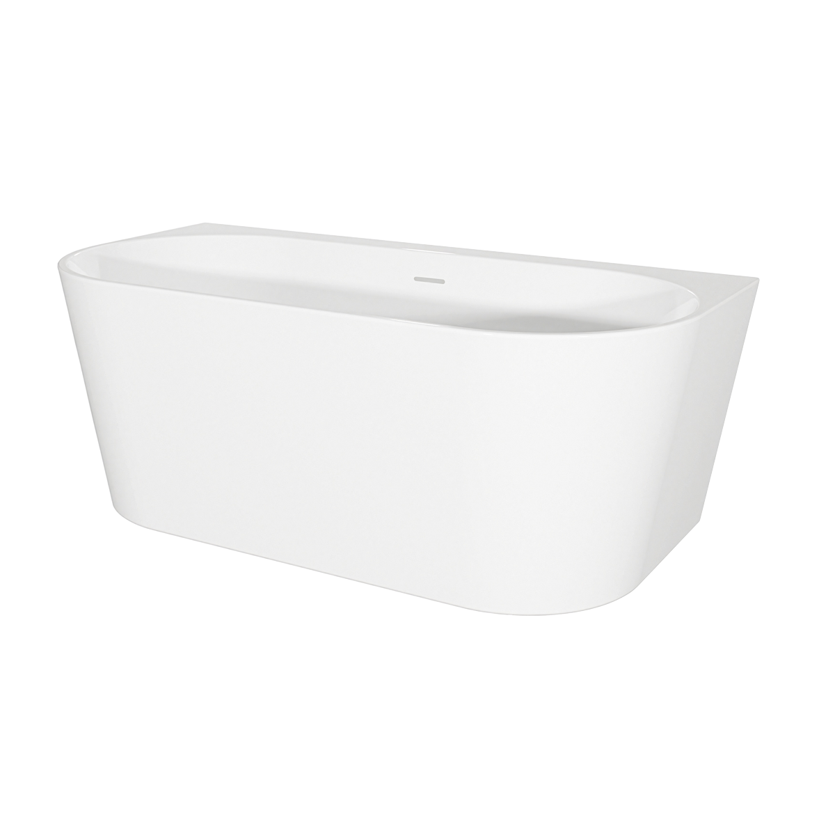 Baridi DH421 Back-to-Wall Slim Rim Bath with Overflow System 150cm - Gloss White - additional view 3